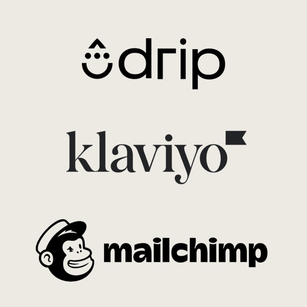 drop klaviyo mailchimp logo